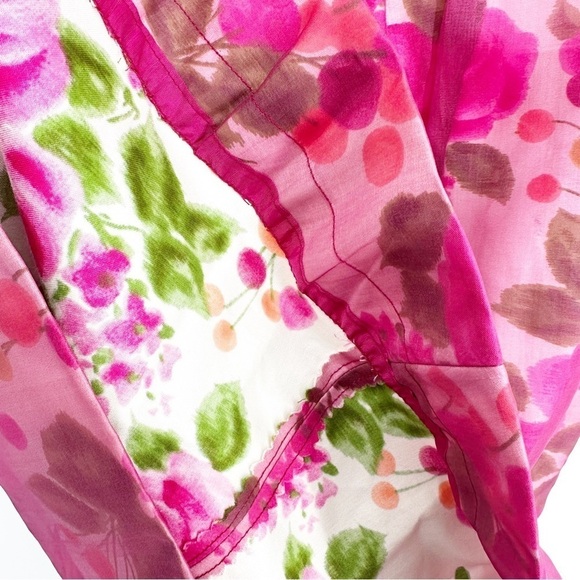 1960s Cocktail Vintage Handmade Dress XXS XS Romantic Floral with Overlay - Picture 8 of 9